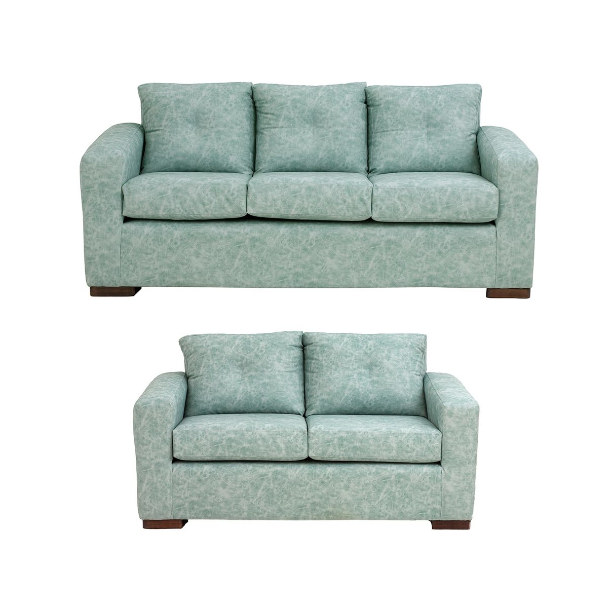 MUEBLES AMERICA - Living Franco 32 Cuero Auris Verde Agua