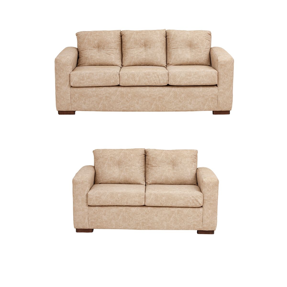 MUEBLES AMERICA - Living Franco 32 Cuero Auris Beige.