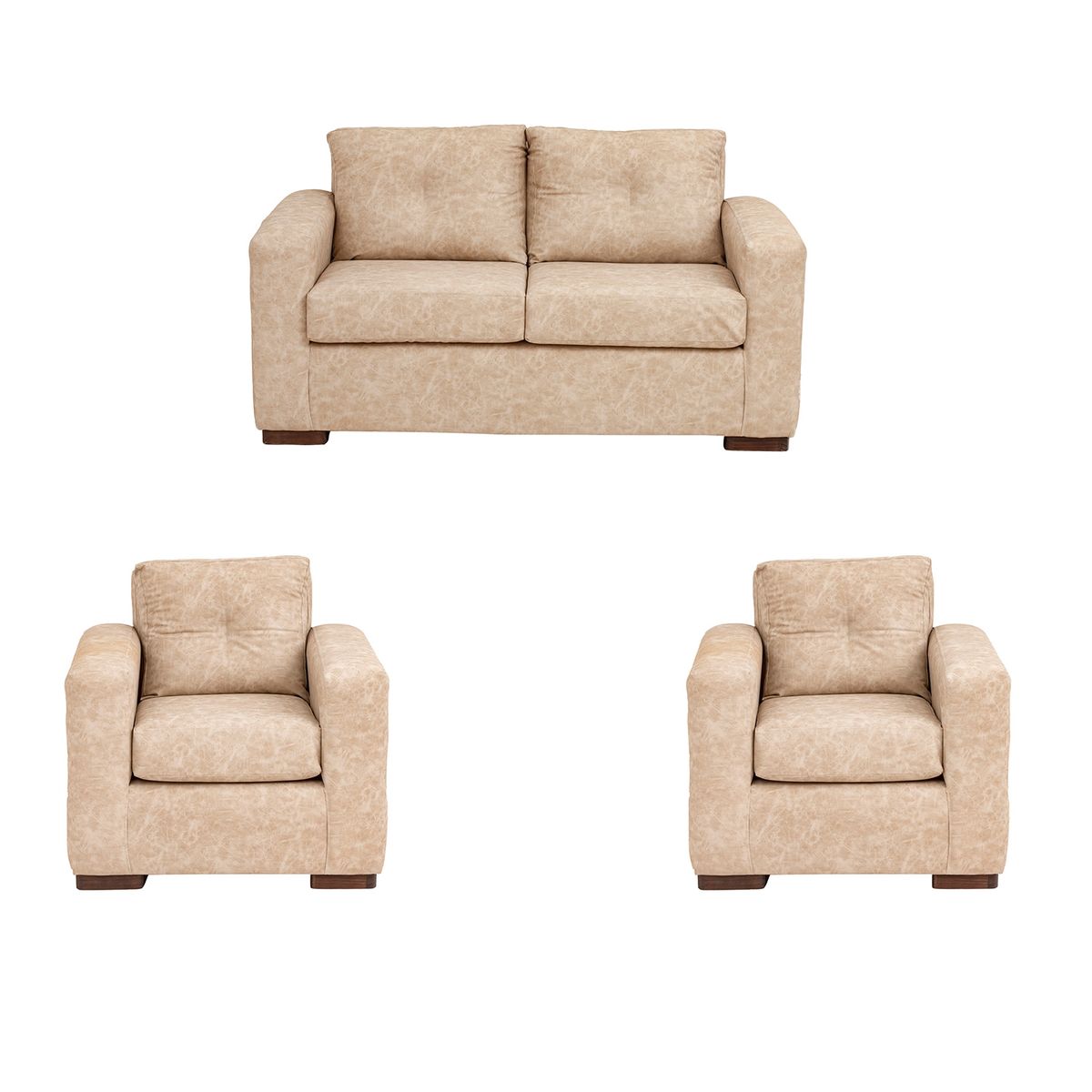 MUEBLES AMERICA - Living Franco 211 Cuero Auris Beige