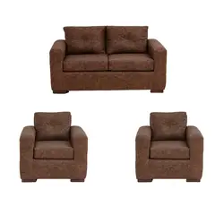 MUEBLES AMERICA - Living Franco 211 Cuero Auris Café
