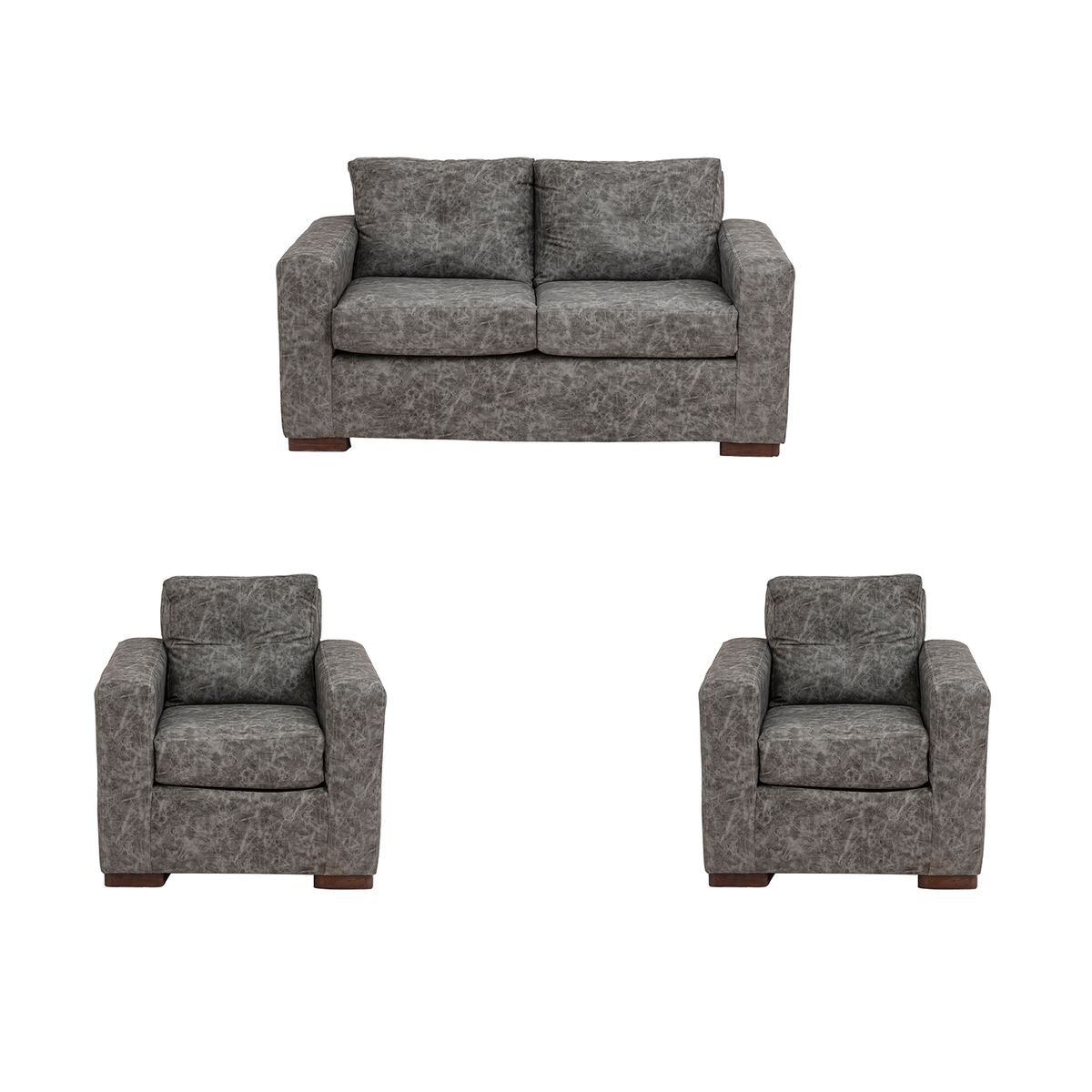 MUEBLES AMERICA - Living Franco 211 Cuero Auris Gris