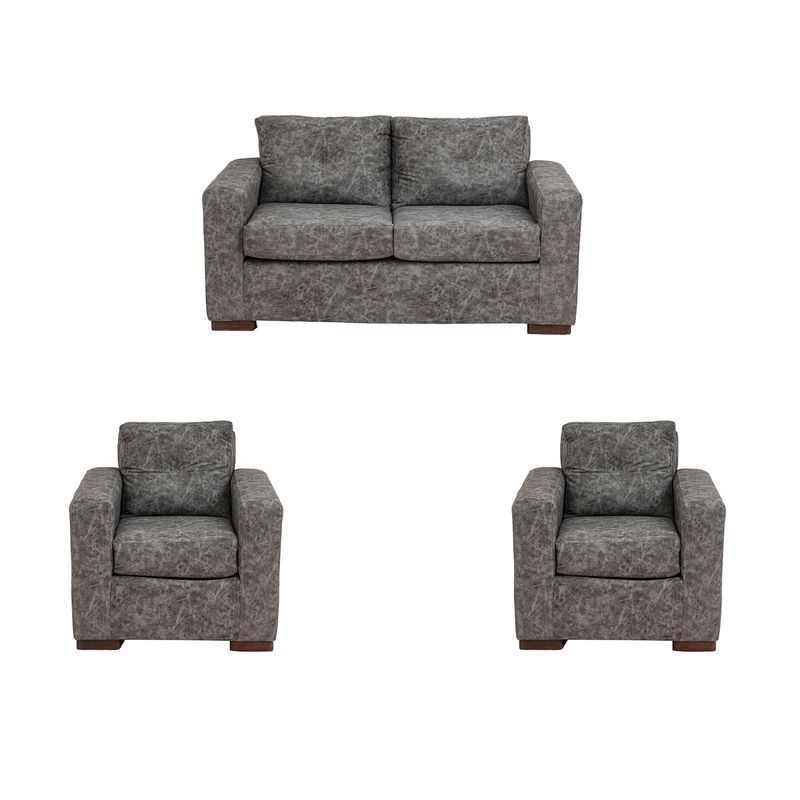 MUEBLES AMERICA - Living Franco 211 Cuero Auris Gris