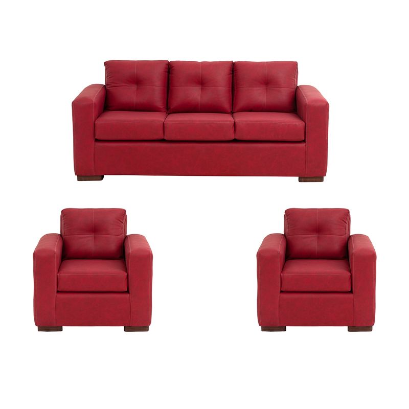 MUEBLES AMERICA - Living Franco 311 Cuero Auris Burdeo