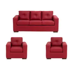 MUEBLES AMERICA - Living Franco 311 Cuero Auris Burdeo