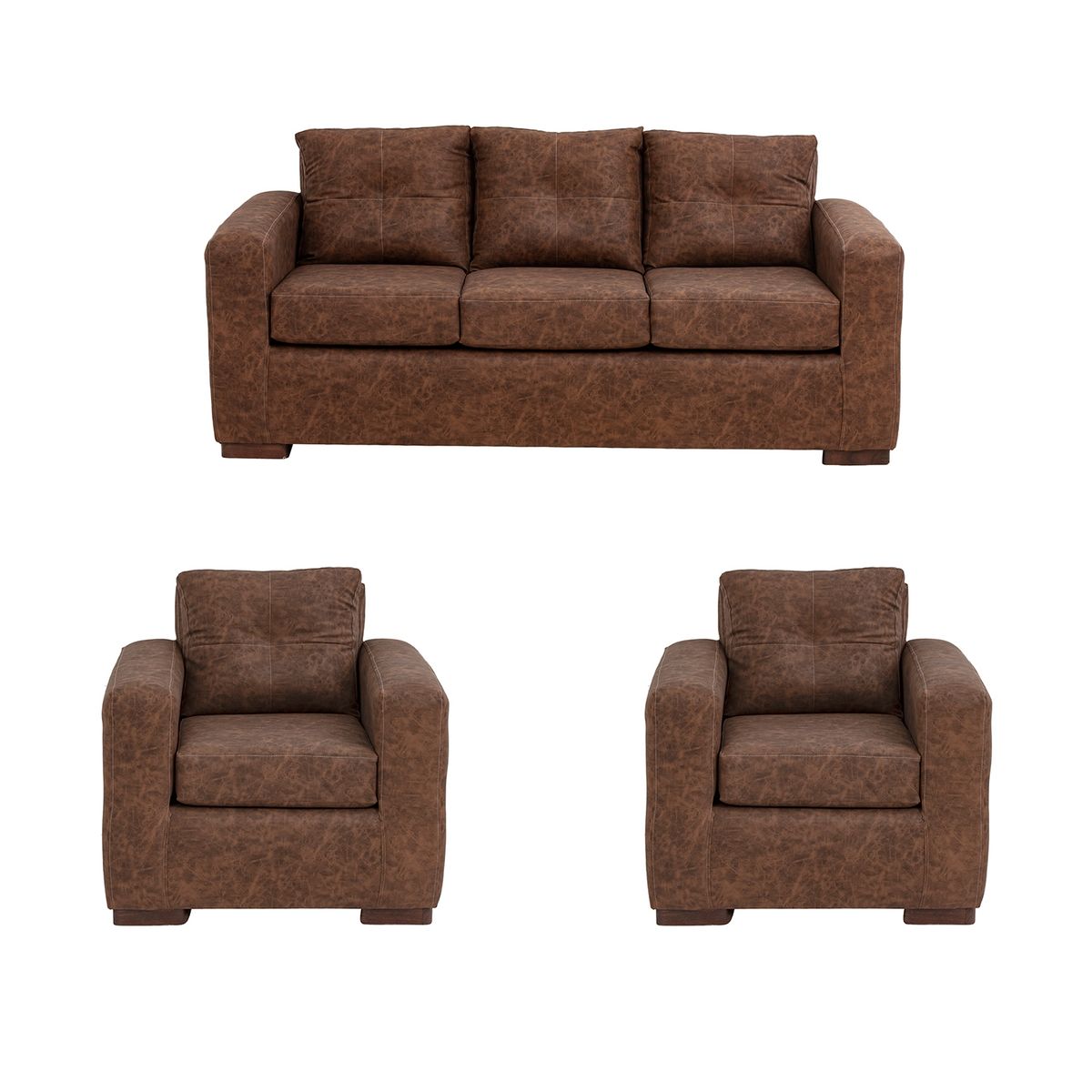 MUEBLES AMERICA - Living Franco 311 Cuero Auris Café