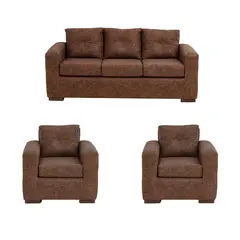 MUEBLES AMERICA - Living Franco 311 Cuero Auris Café.