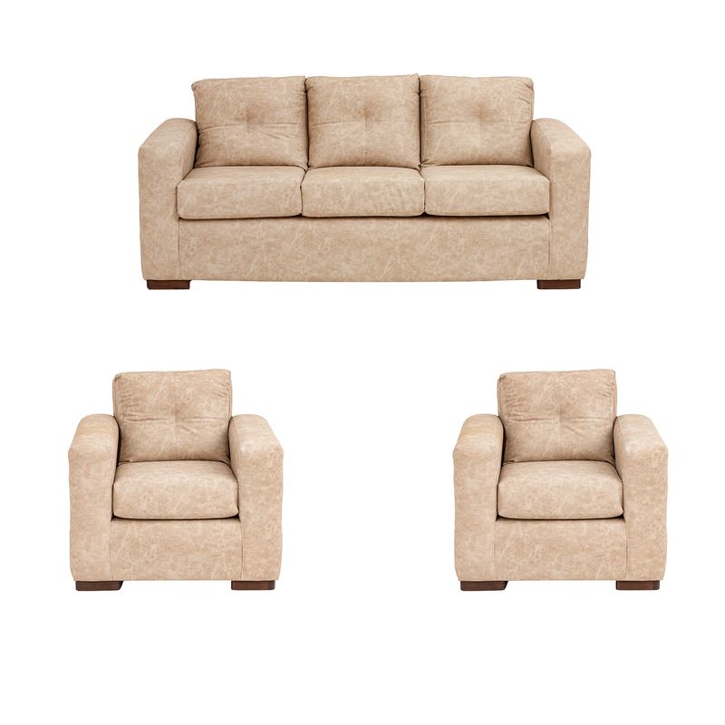 MUEBLES AMERICA - Living Franco 311 Cuero Auris Beige