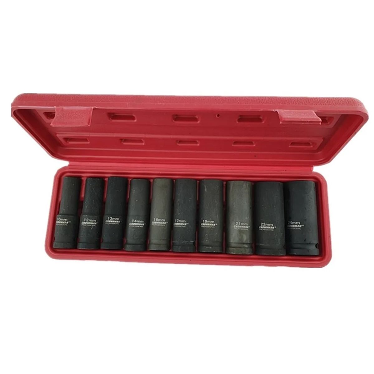 GENERICO - Juego Caja Dados Impacto 1/2 Pulgada 10 Piezas Crownman