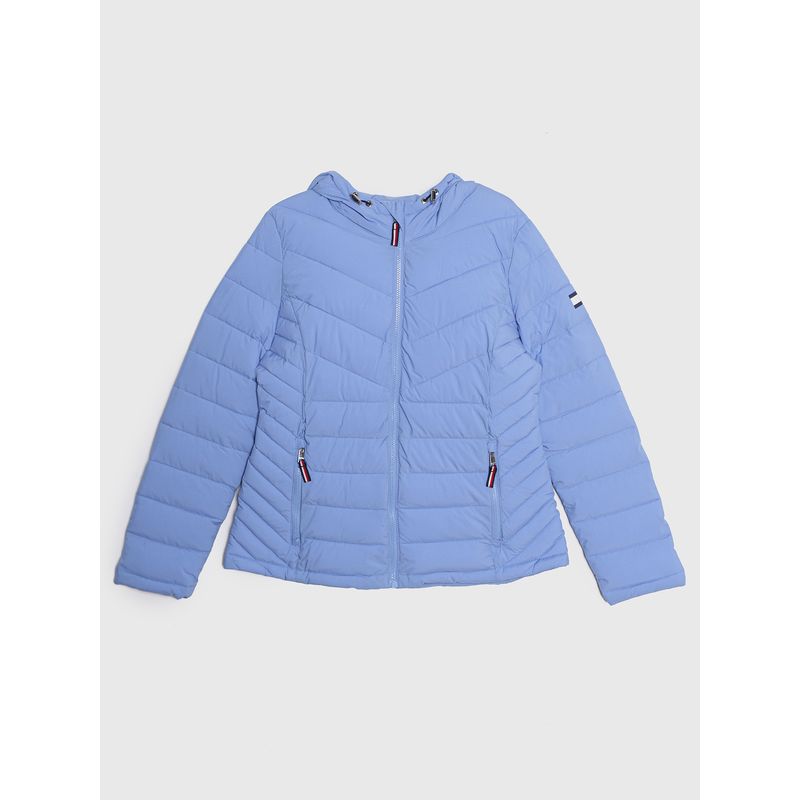 TOMMY HILFIGER - Parka Packable Essential Con Logo Celeste Tommy Hilfiger