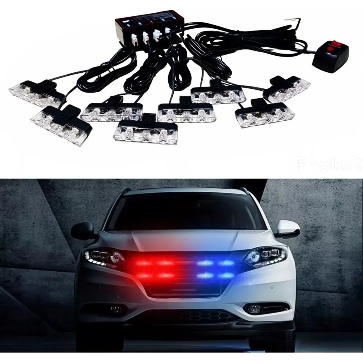 GENERICO - Baliza De Parachoque 24led Estrobo Multifunción + Control