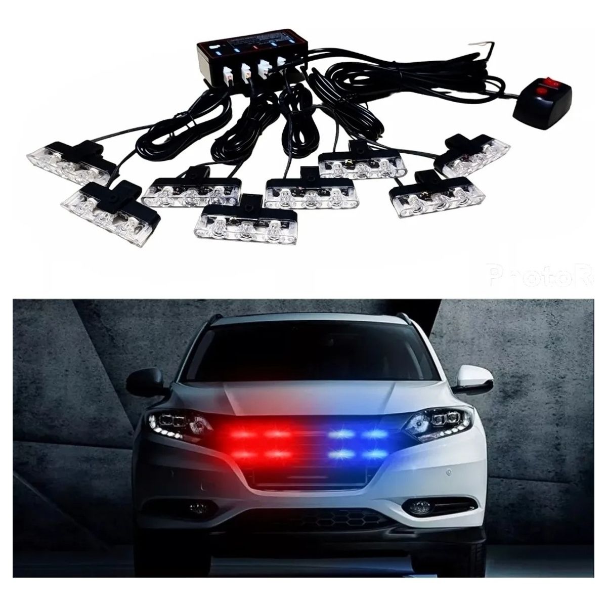 GENERICO - Baliza De Parachoque 24led Estrobo Multifunción + Control