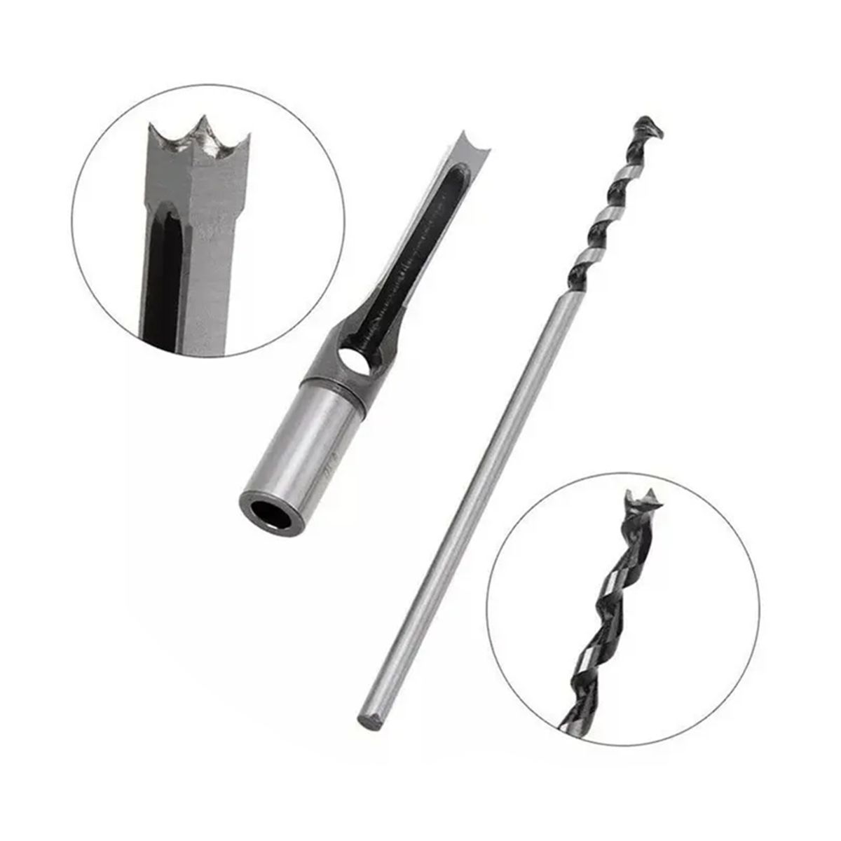 KAMASA - Kit Juego Brocas Agujero Cuadrado Para Madera 4 Piezas Km