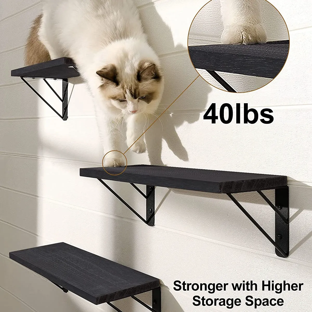 GENERICO - Repisas Flotantes De Madera Multipropósito KIT X3 Negro Moderno…