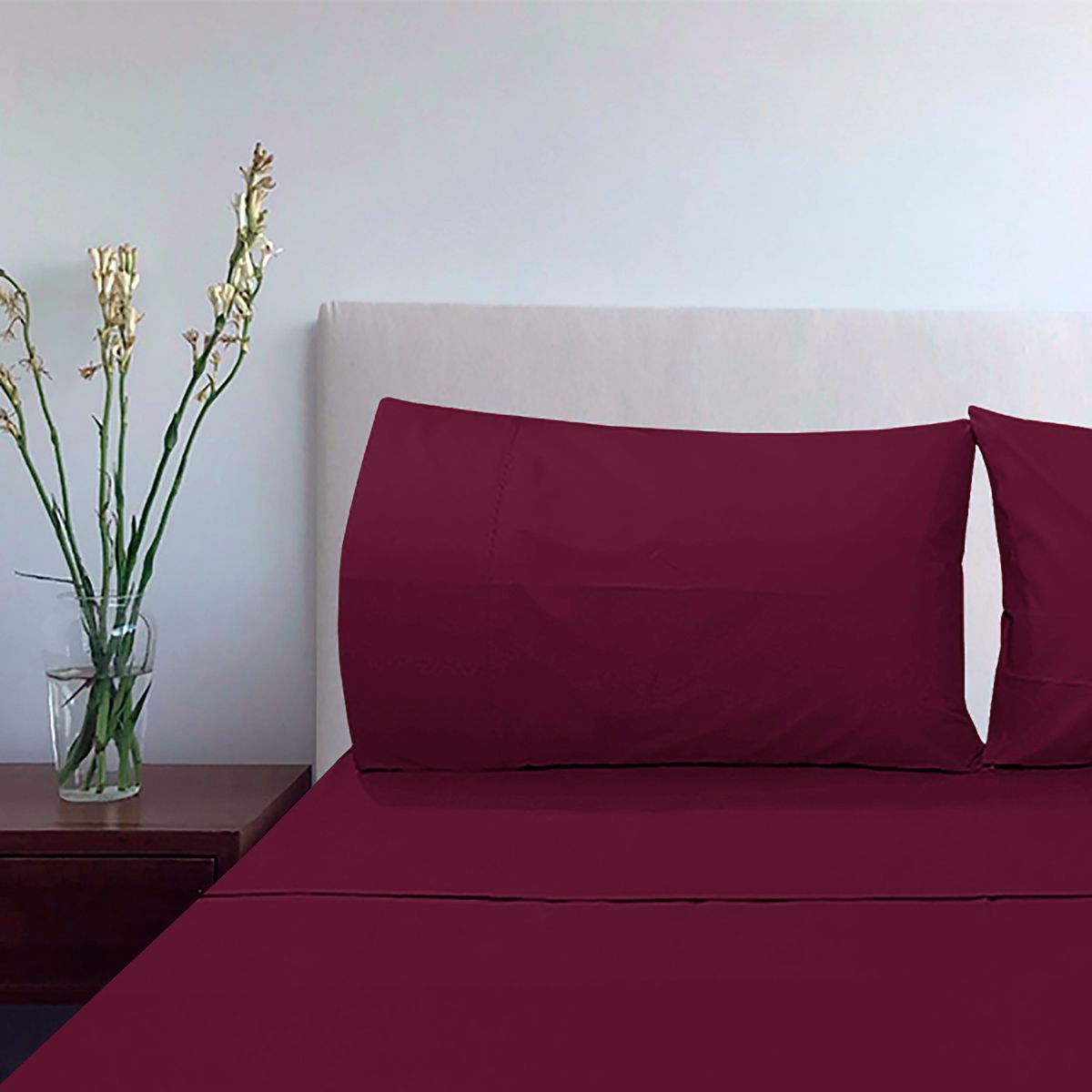 VICTORIANAS - Juego de Sabanas Queen Diversión Clásico Burdeo 200 Hilos