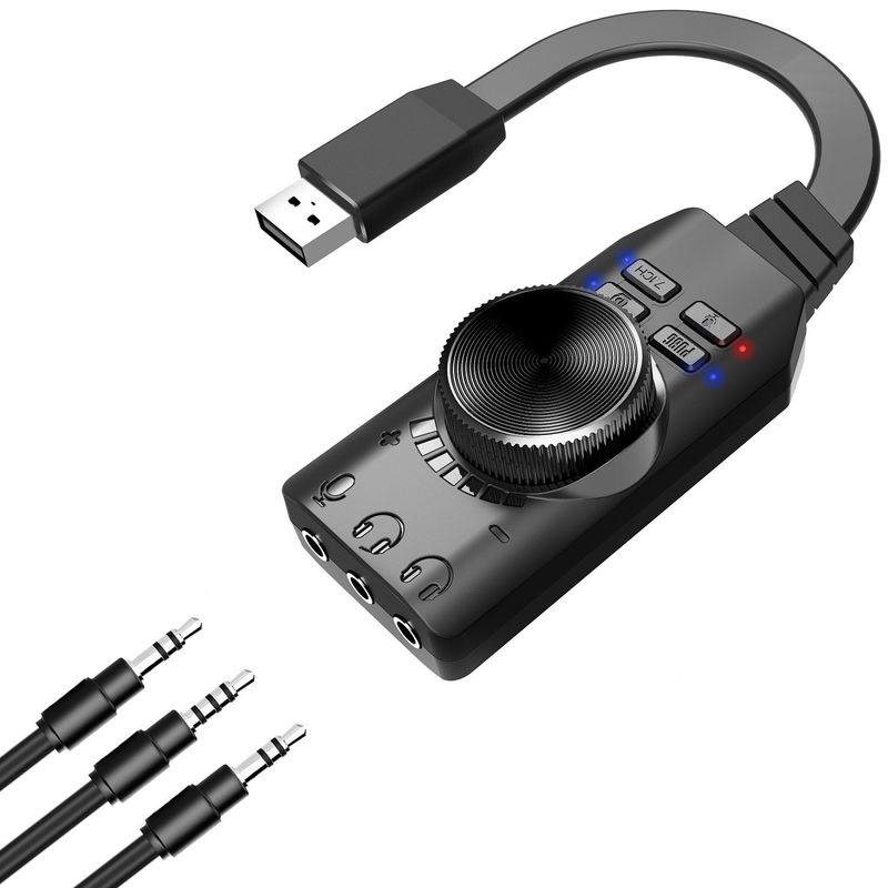 KUANGYE - Tarjeta De Sonido Usb Externa Audio 7.1 Con Cable Para Win10