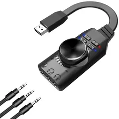 KUANGYE - Tarjeta De Sonido Usb Externa Audio 7.1 Con Cable Para Win10