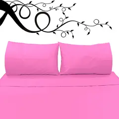 VICTORIANAS - Juego de Sabanas 2 Plazas Diversión Clásico Rosado 200 Hilos