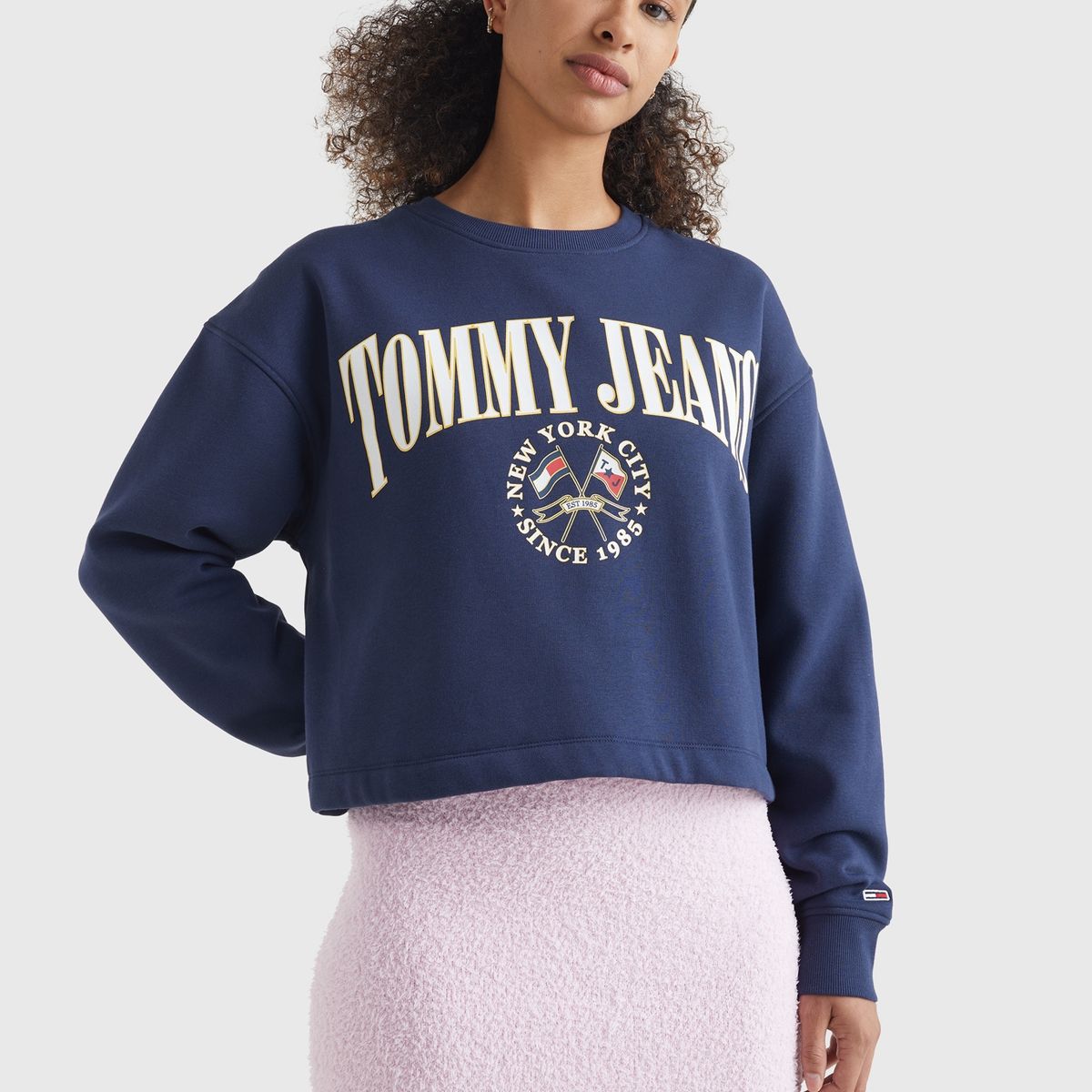 TOMMY HILFIGER - Polerón Relaxed Crop Modern Azul Tommy Jeans