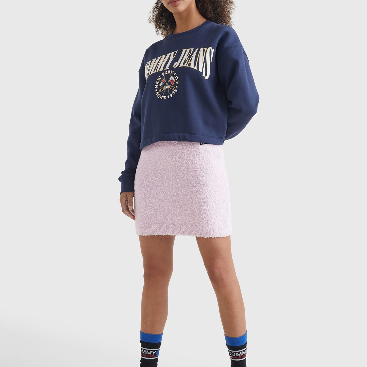 TOMMY HILFIGER - Polerón Relaxed Crop Modern Azul Tommy Jeans