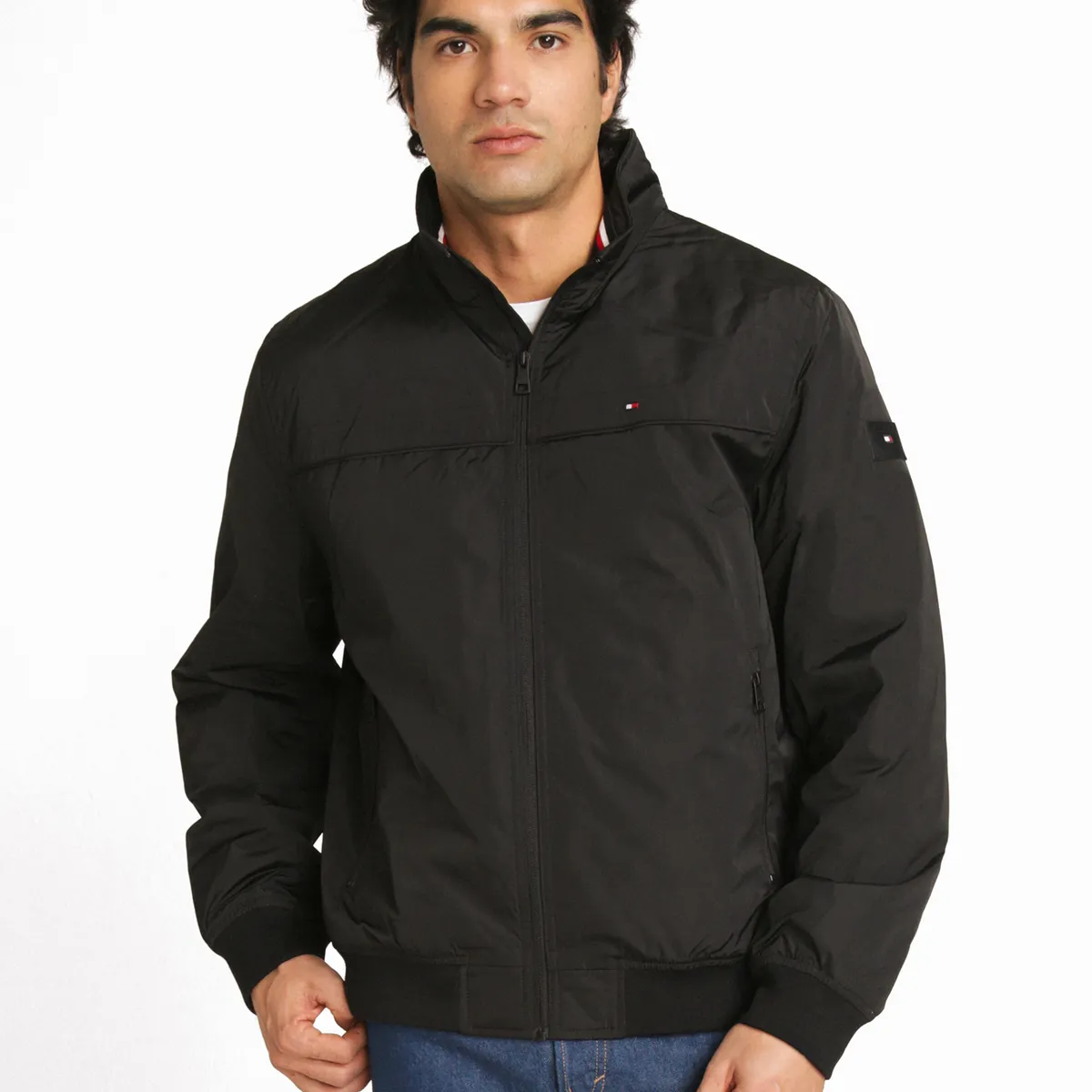 TOMMY HILFIGER - Chaqueta Bomber Golf Con Logo Negro Tommy Hilfiger