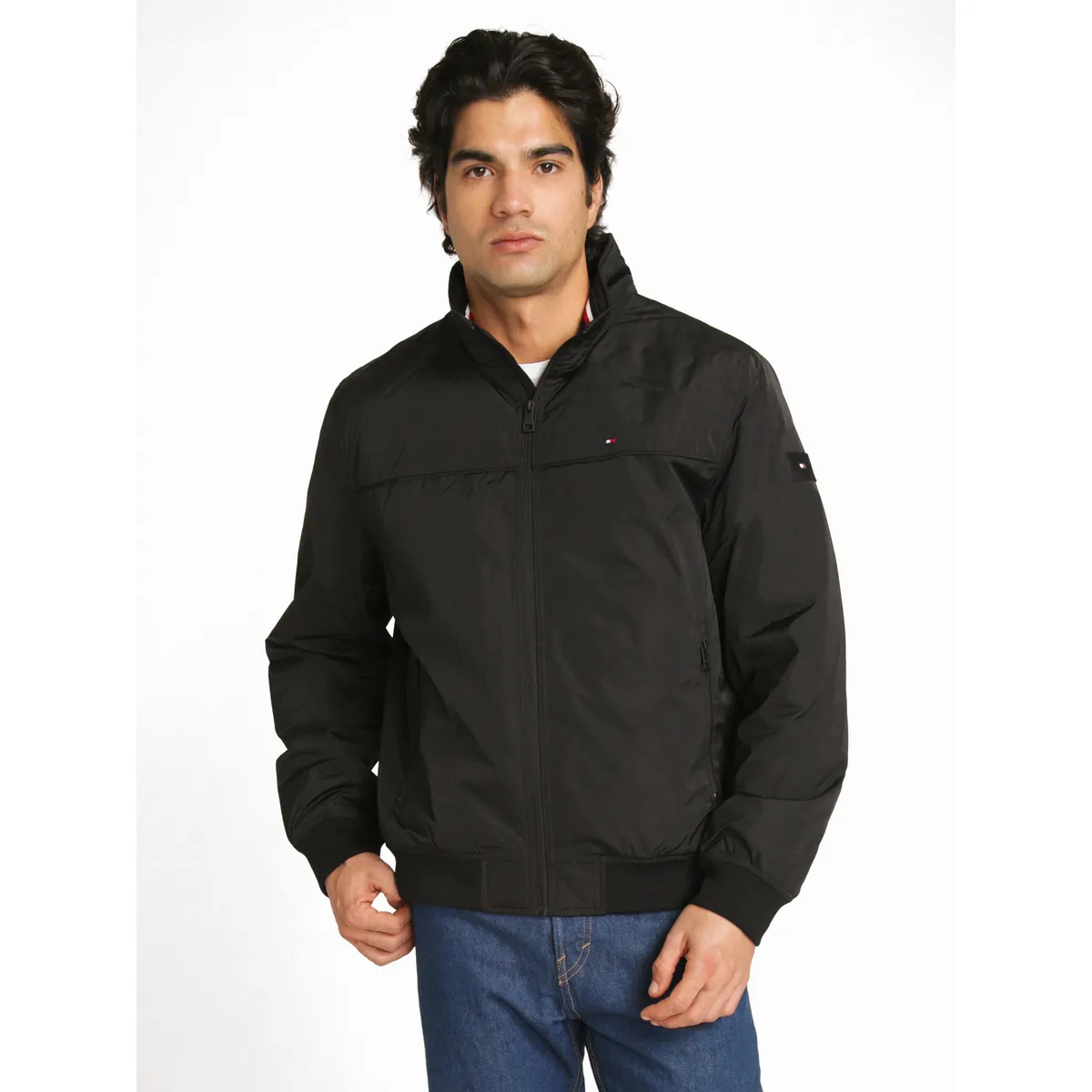 TOMMY HILFIGER - Chaqueta Bomber Golf Con Logo Negro Tommy Hilfiger