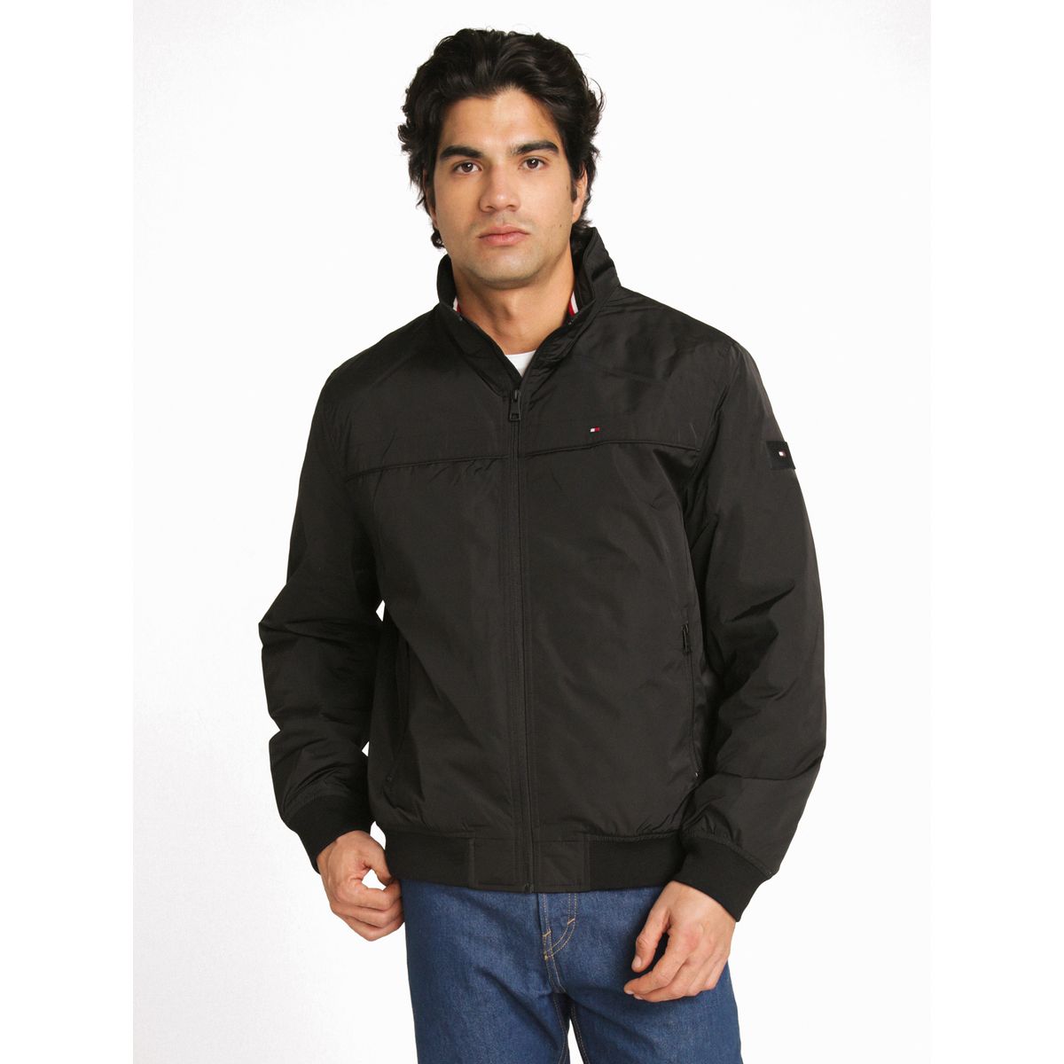 TOMMY HILFIGER - Chaqueta Bomber Golf Con Logo Negro Tommy Hilfiger