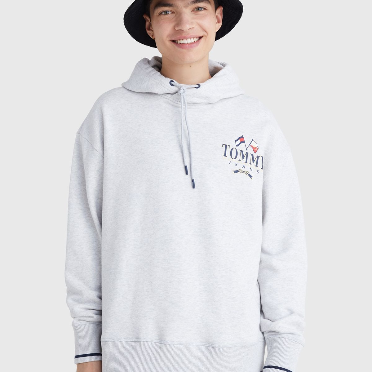 TOMMY HILFIGER - Polerón Hoodie Skater Back Gris Tommy Jeans