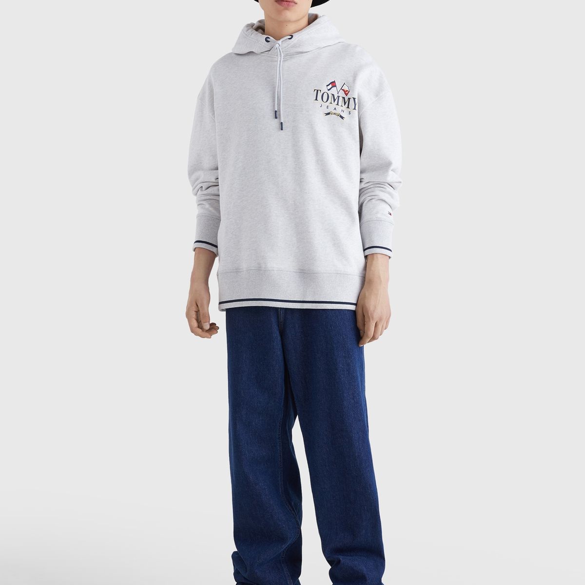 TOMMY HILFIGER - Polerón Hoodie Skater Back Gris Tommy Jeans