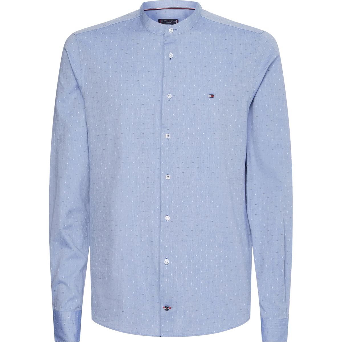 TOMMY HILFIGER - Camisa Oxford Dot Con Logo Celeste Tommy Hilfiger