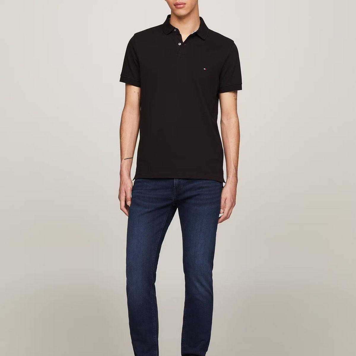 TOMMY HILFIGER - Polo Essential Regular Fit Negro Tommy Hilfiger