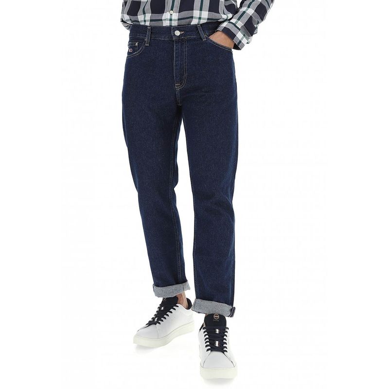 TOMMY HILFIGER - Jeans Dad Straight Fit Con Logo Azul Tommy Jeans