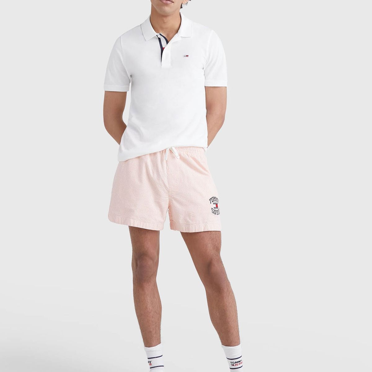 TOMMY HILFIGER - Polo Placket Slim Fit Blanco Tommy Jeans