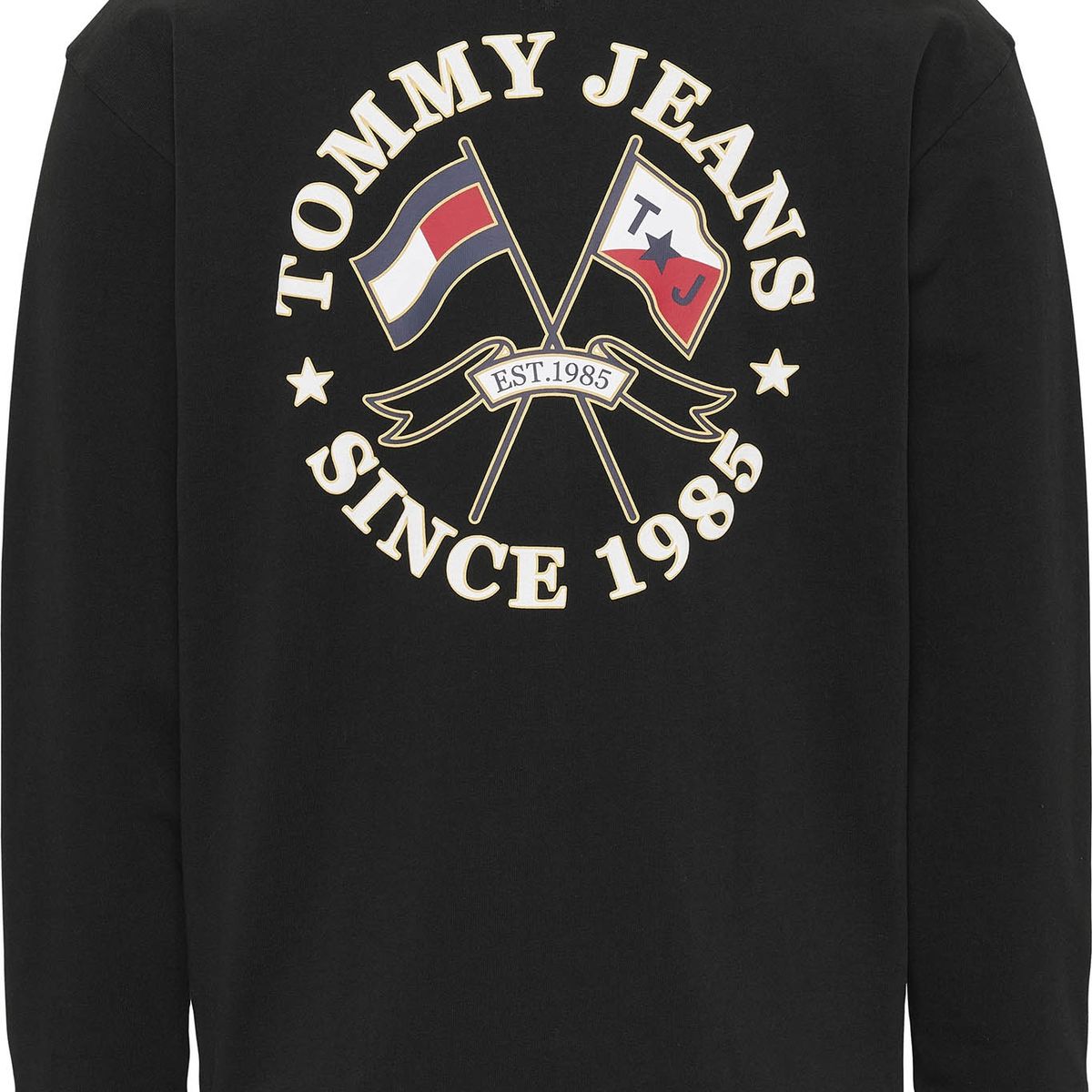TOMMY HILFIGER - T-Shirt Modern De Manga Larga Con Logo Negro Tommy Jeans