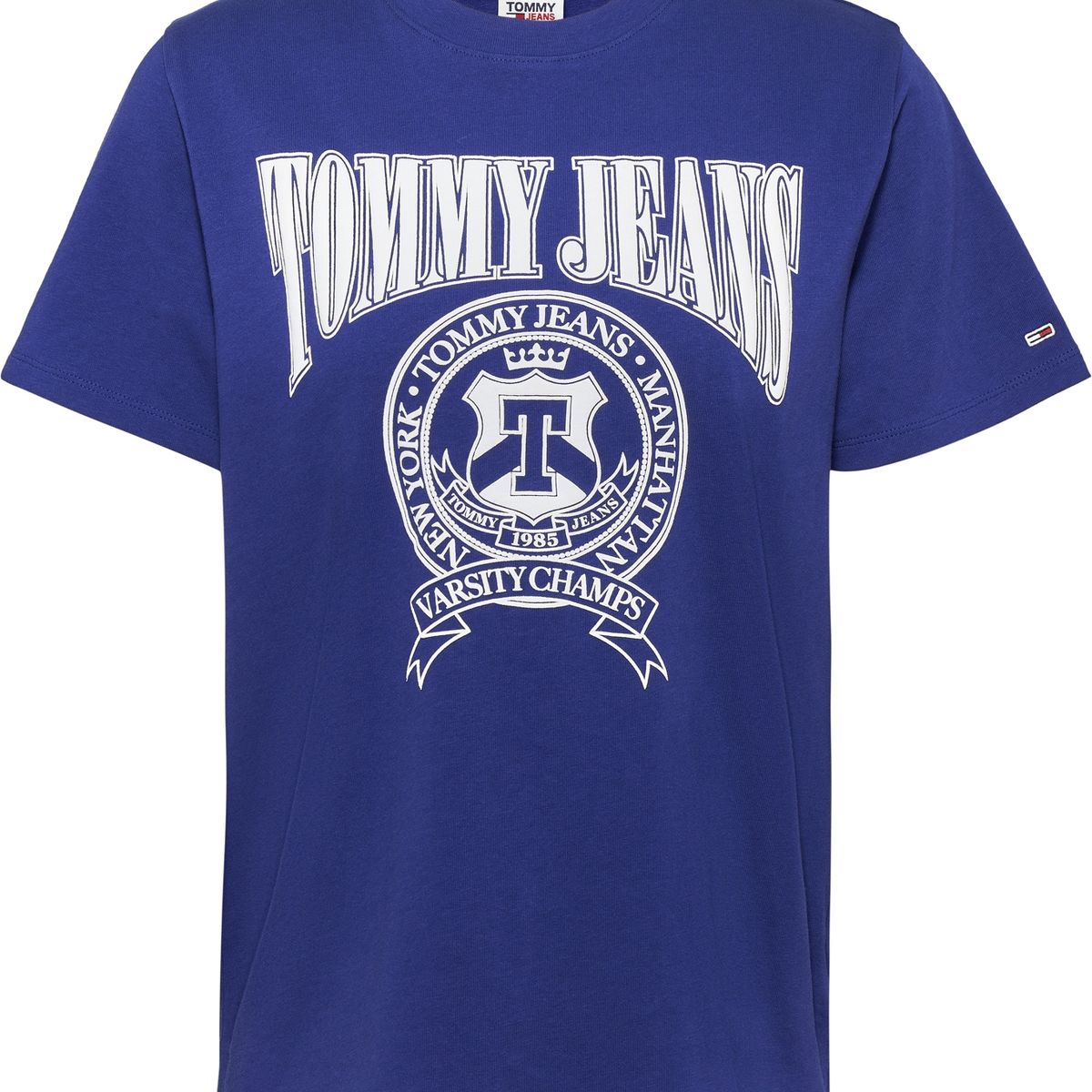 TOMMY HILFIGER - Polera Relaxed Logo Varsity Azul Tommy Jeans.