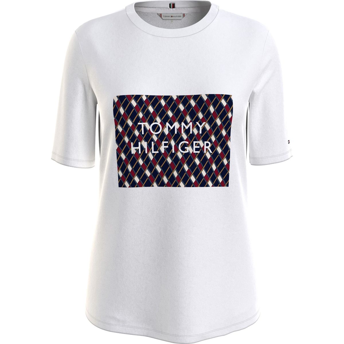 TOMMY HILFIGER - Polera Regular Box Flag Blanco Tommy Hilfiger.