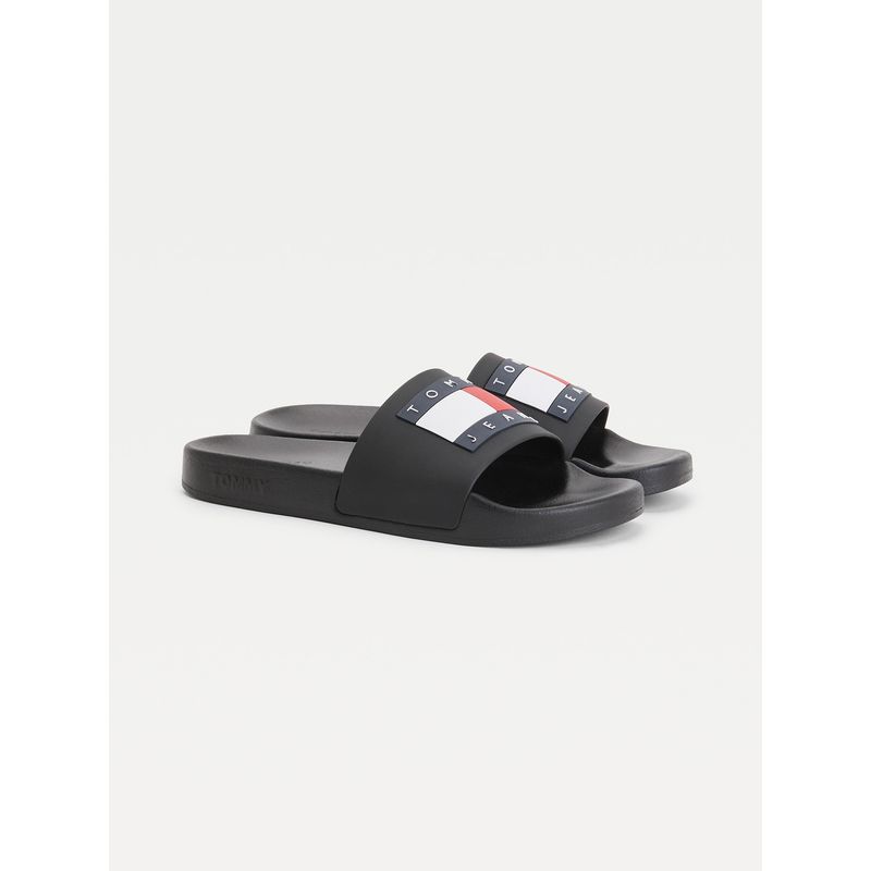 TOMMY HILFIGER - Sandalias Con Parche Flag Negro Tommy Hilfiger