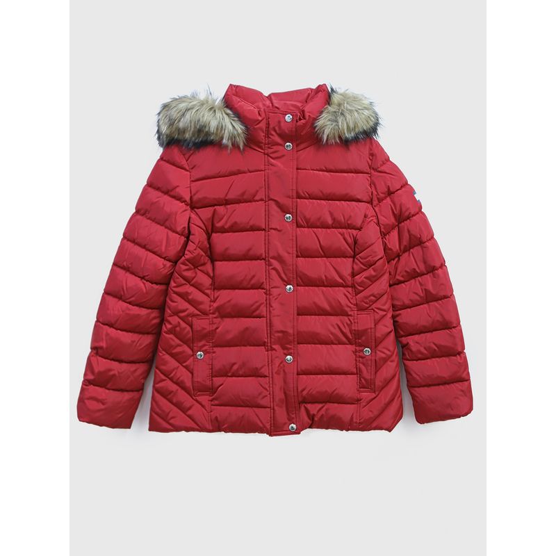 TOMMY HILFIGER - Parka Essential Hoodie Rojo Tommy Hilfiger
