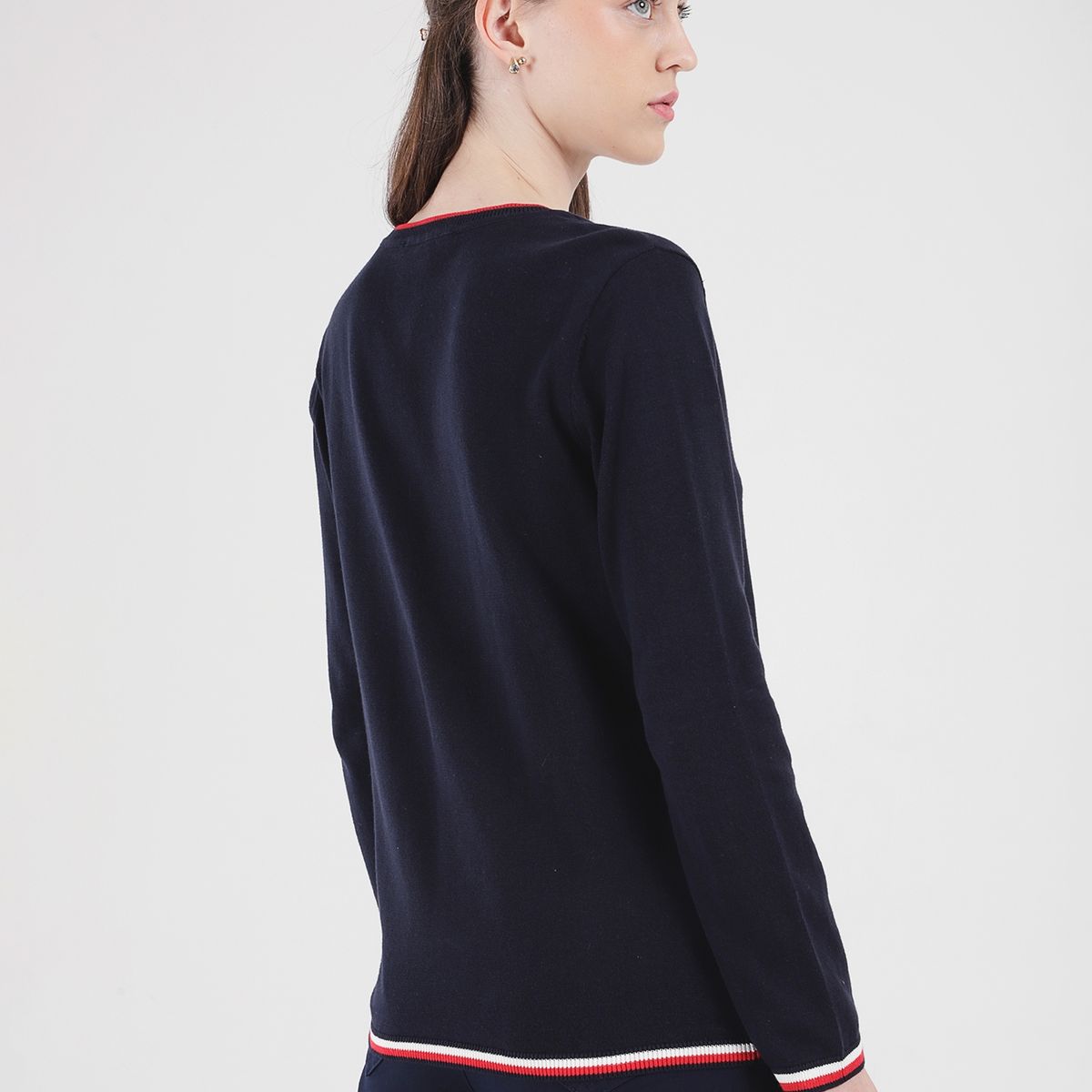 TOMMY HILFIGER - Sweater Crest Logo Tonal Azul Tommy Hilfiger