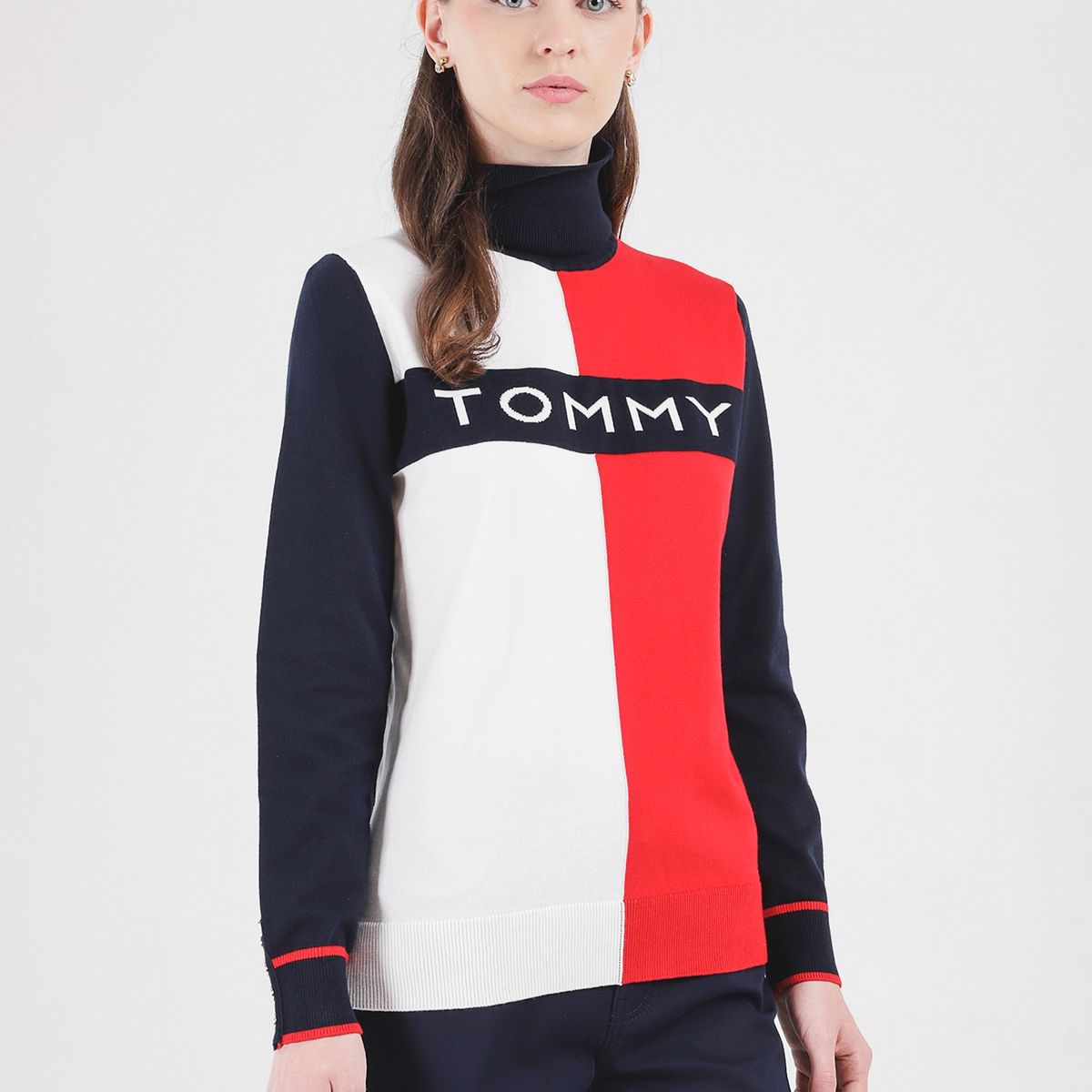 TOMMY HILFIGER - Sweater Colorblock Logo Stella Multicolor Tommy Hilfiger