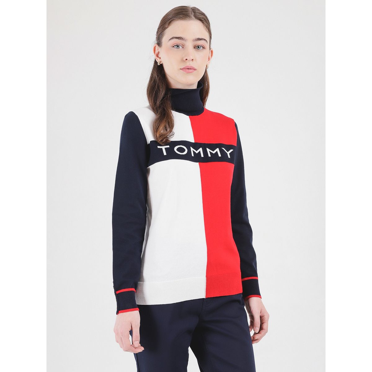 TOMMY HILFIGER - Sweater Colorblock Logo Stella Multicolor Tommy Hilfiger