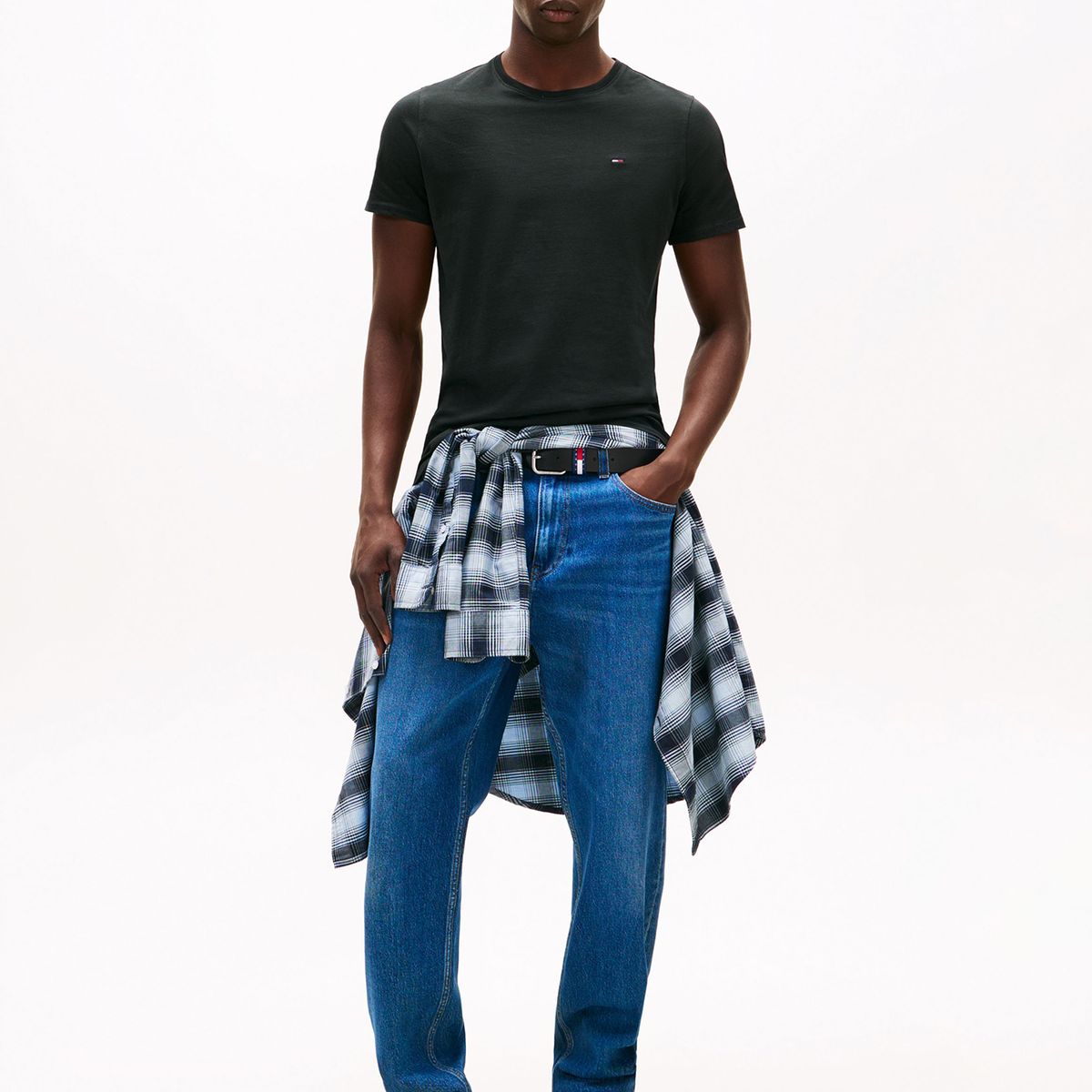 TOMMY HILFIGER - Polera Original C-Neck Negro Tommy Jeans