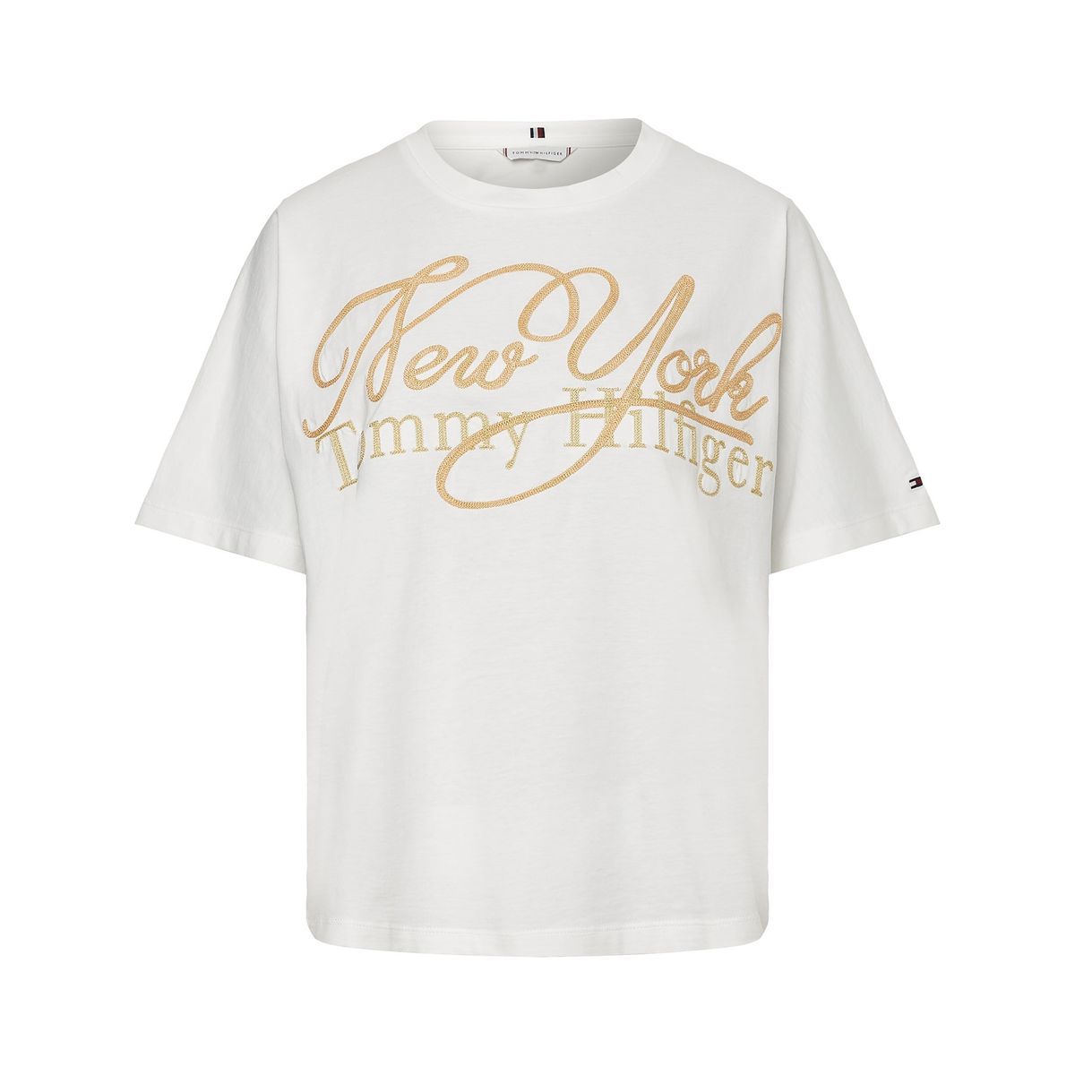 TOMMY HILFIGER - Polera New York Metalic Logo Blanco Tommy Hilfiger