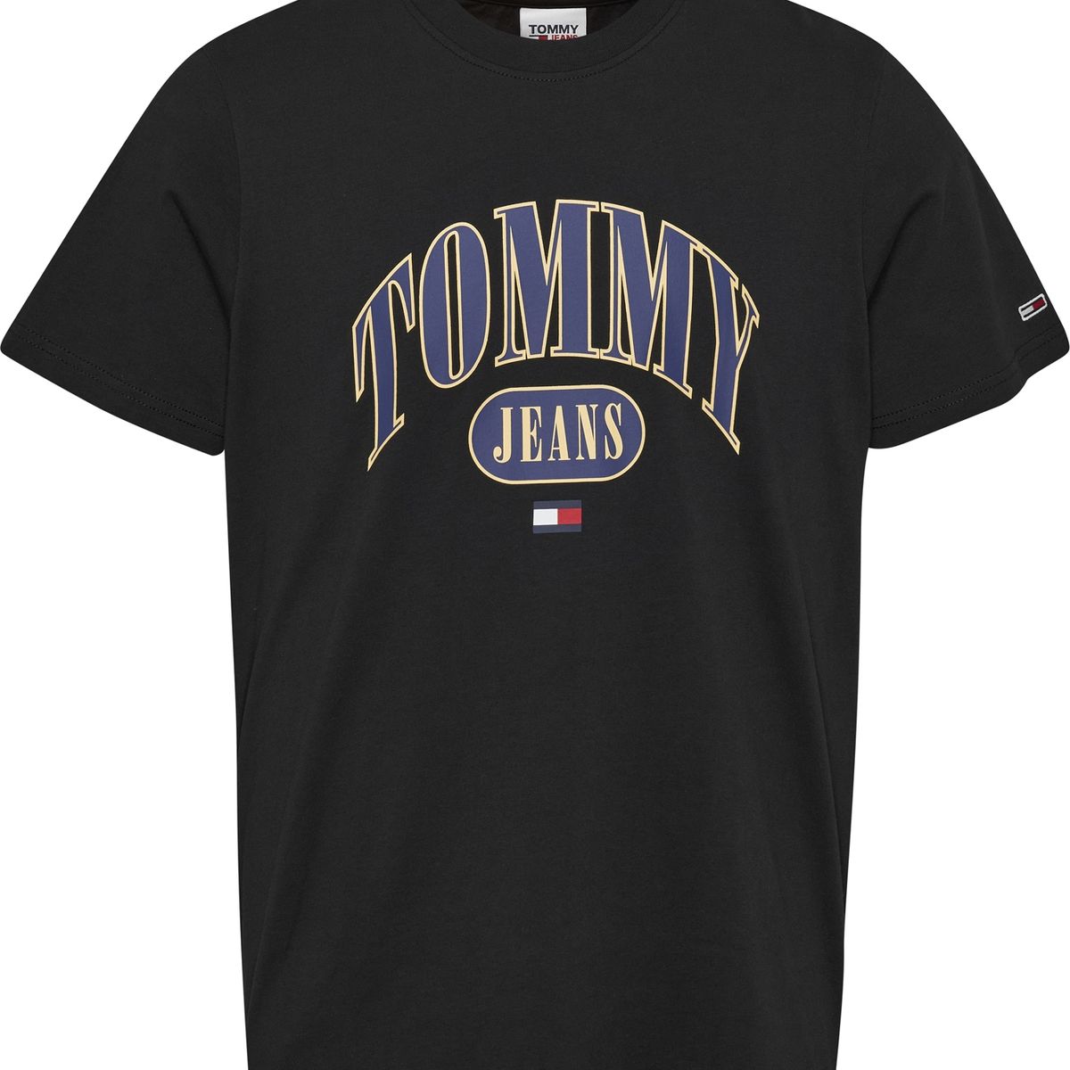 TOMMY HILFIGER - Polera Entry Logo Negro Tommy Jeans
