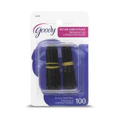 GOODY - Horquillas 5.2Cms X 1.2Cms Color Negra 100 Unidades
