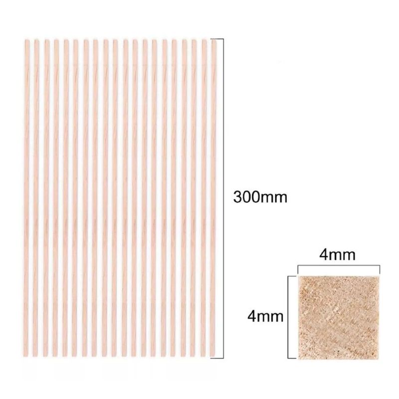GENERICO - Madera De Balsa 300 X 4 X 4mm 20un…