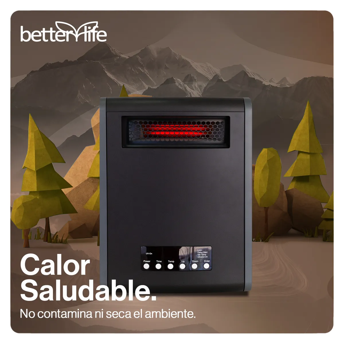 BETTERLIFE - Estufa Electrica Infrarroja UV 100 m2 WiFi