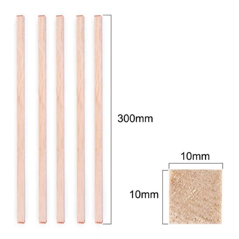 GENERICO - Madera De Balsa 300 X 10 X 10mm 5un……