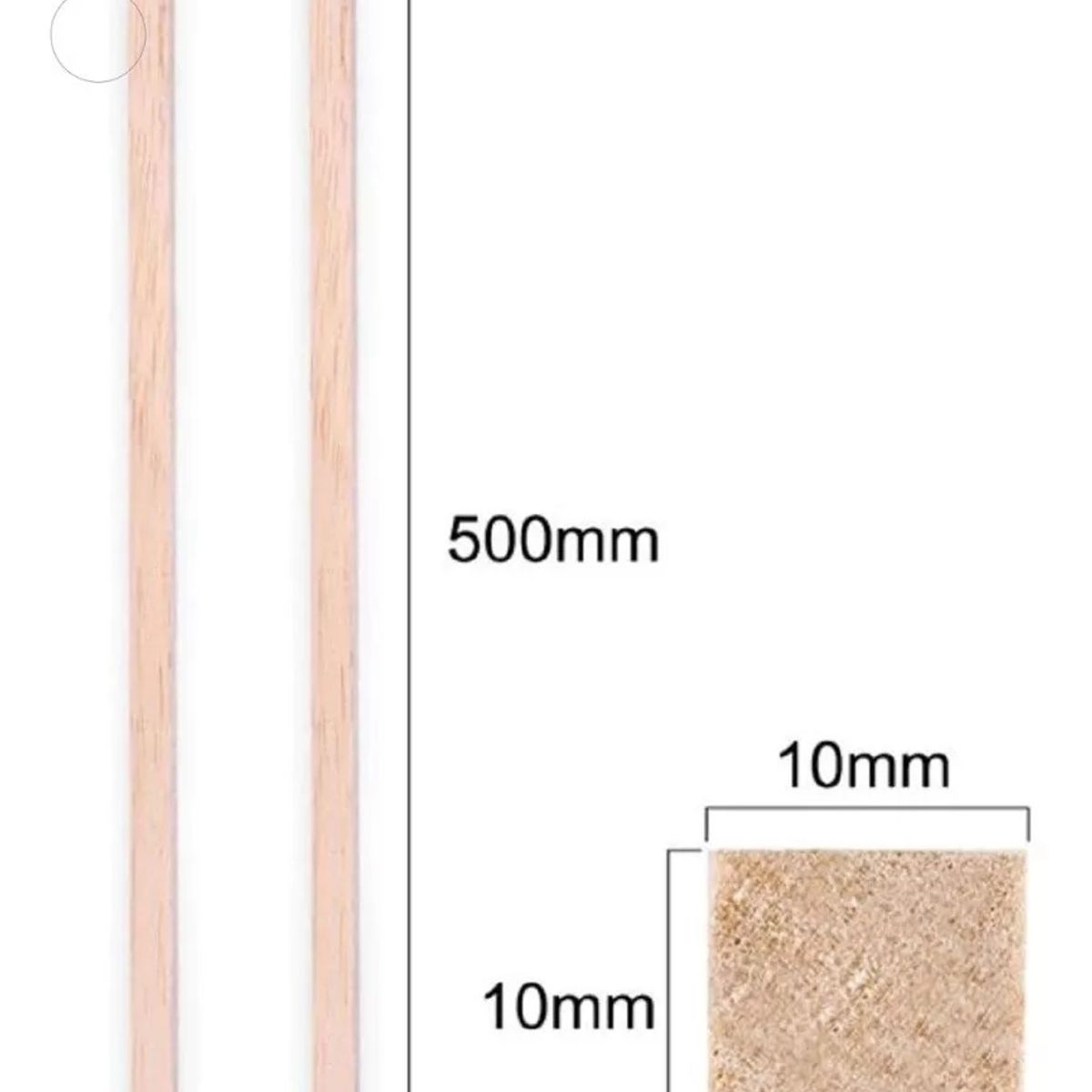 GENERICO - Madera De Balsa 500 X 10 X 10mm 2un…