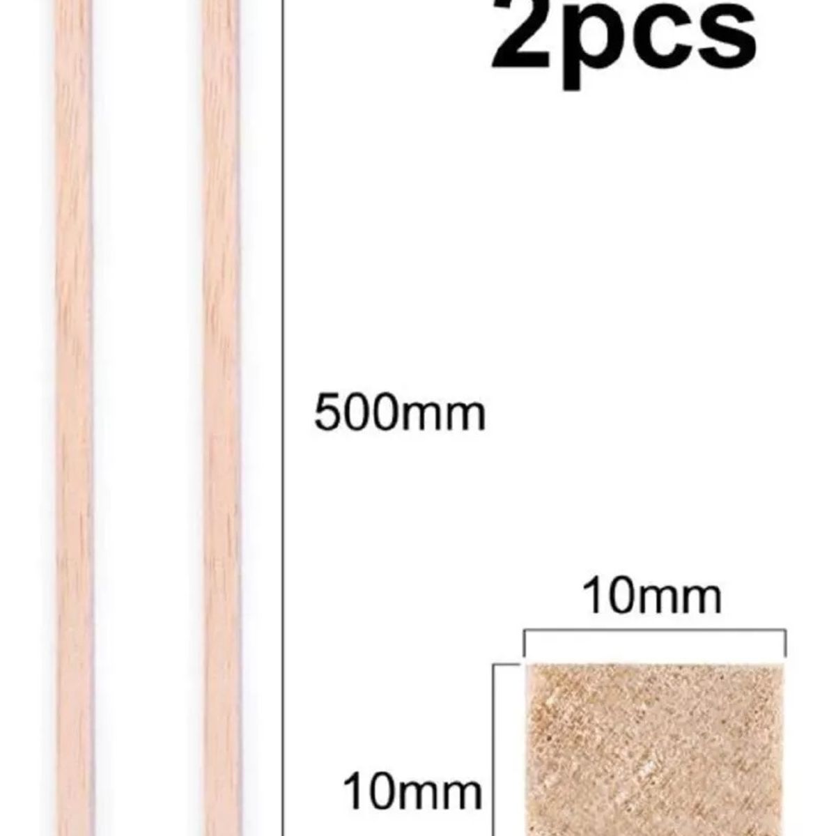 GENERICO - Madera De Balsa 500 X 10 X 10mm 2un…