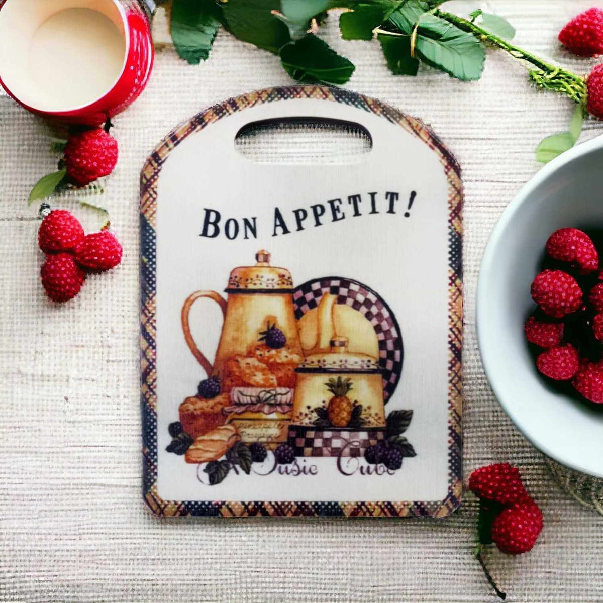 SOHOGAR - Tabla para cocktail madera 22x16 cm bon appetit té piña